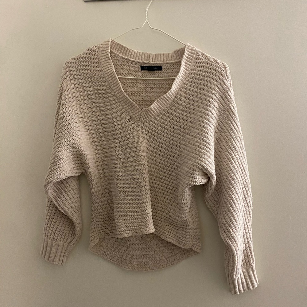 American Eagle XXS Cable Knit Sweater V-Neck